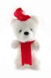 Teddy bear with Santa hat on a white background