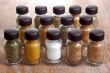 variety of spices in bottles
