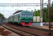 Passenger electric train has arrived on railway station