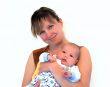 Happy mom with the little son