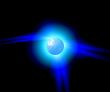 Glow blue planet