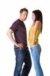 caucasian man get scolded by his asian girlfriend