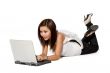 angel woman working on laptop