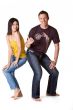 caucasian guy pointing to asian girl with him thumd