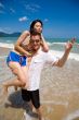 lovers having fun at the beach