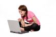 girl having fun online