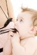 clean baby boy in mother hands