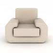 leather armchair on a white background. 3D image.