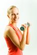 Woman with dumbbells
