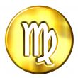 3D Golden Virgo Zodiac Sign