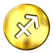 3D Golden Sagittarius Zodiac Sign