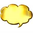 3D Golden Speech Bubble
