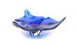 Blue glass ashtray