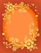 orange floral frame