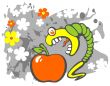 caterpillar and apple