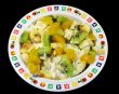 Fruit salad in a plate isolated