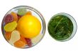 herbal  mint tea and  fruit candy