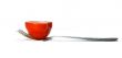 Fork and tomato isolated