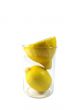 two parts of yellow ripe lemon