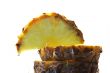 Pineapple cut on a part  on a white background