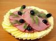 Ham and cheese on a plate