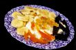 Cottage cheese with banana, dried apricots, raisin