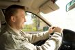 man drives the car