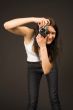 Young girl with camera