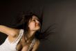 Attractive girl shaking her head