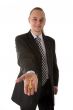 Businessman holding key
