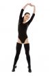 fitness in black leotard