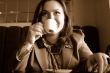 Woman drinking coffee