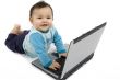 sweet baby with laptop