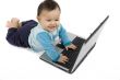 sweet baby with laptop