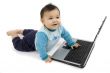 sweet baby with laptop