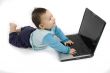 sweet baby with laptop