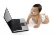 sweet baby with laptop