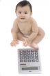 Sweet baby with calculator