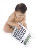 Sweet baby with calculator