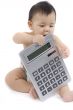 Sweet baby with calculator