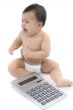 Sweet baby with calculator