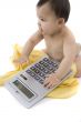 Sweet baby with calculator
