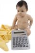 Sweet baby with calculator