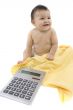 Sweet baby with calculator