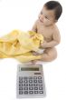 Sweet baby with calculator
