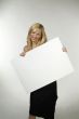 woman with empty poster