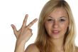 three with finger