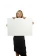 woman with empty poster