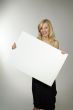 woman with empty poster