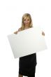 woman with empty poster